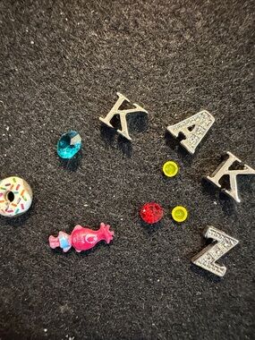 Alphabet Charm Set with Colorful Crystal Accents